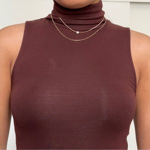 Mock Neck Mini Dress | Size S in Maroon | Casual, Cocktail Dress from Zara